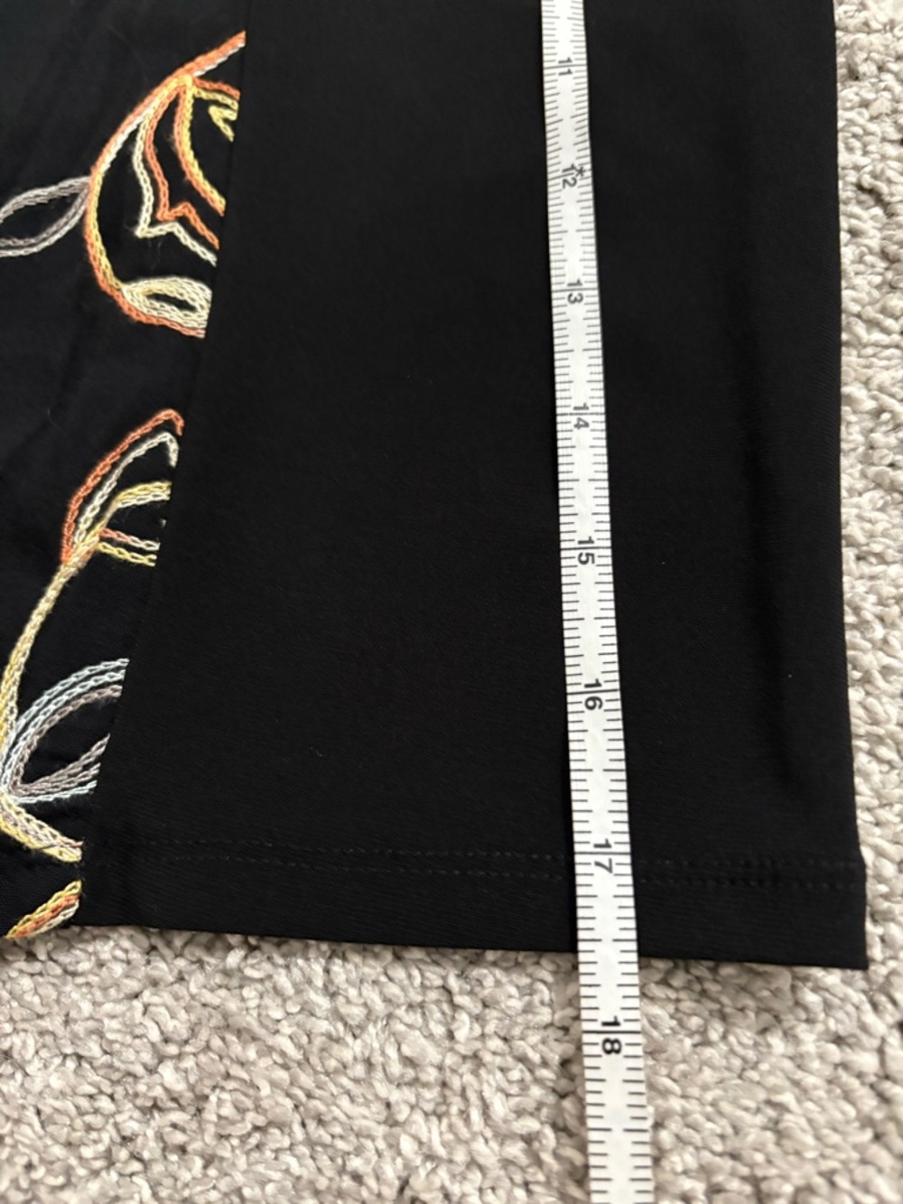Black Floral-Panel Women's Skirt with Pink Accents Size Petite M - Picture 3 of 5
